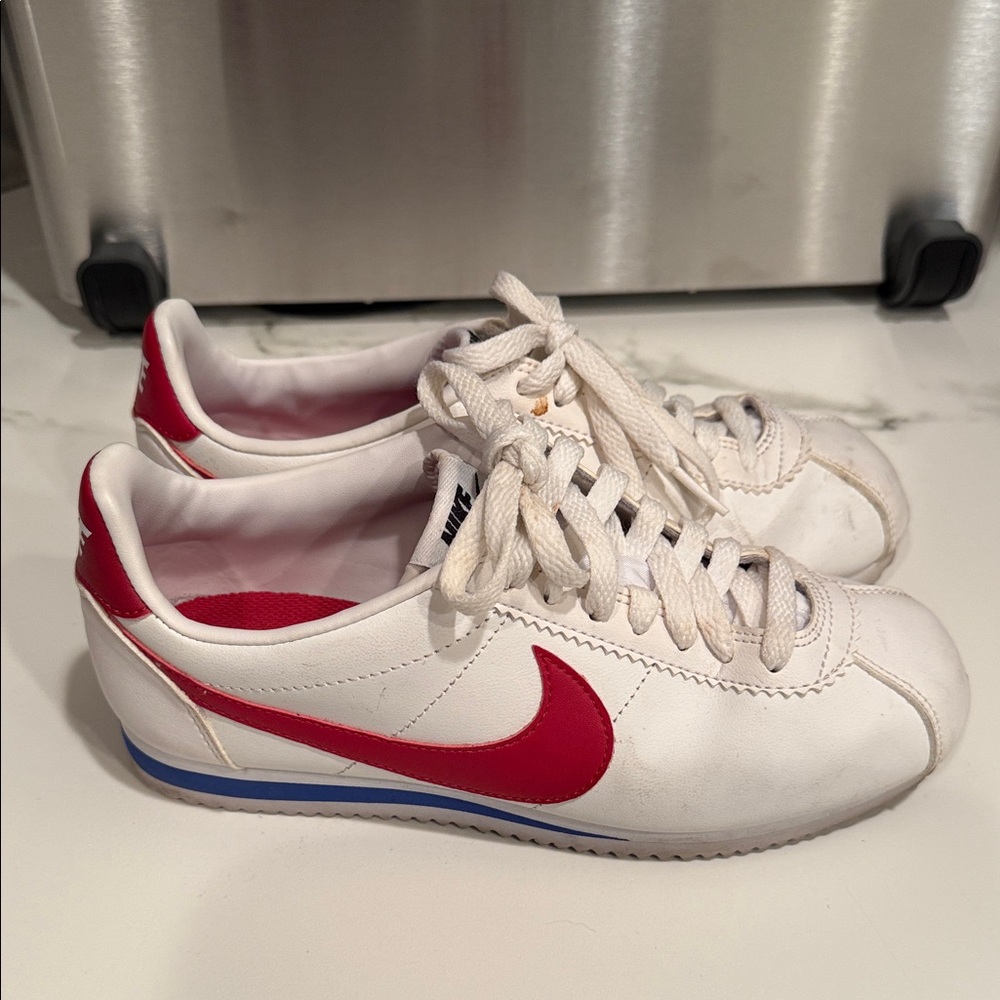 Women’s Nike Cortez White and Red Cortez Sneakers